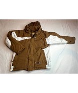 Obermeyer Jacket Girls Size 12 Brown White Snowboarding Skiing Zip Winte... - $23.32 CAD