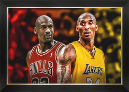 Michael Jordan &amp; Kobe Bryant Canvas Frame - Basketball Legends - £166.08 GBP