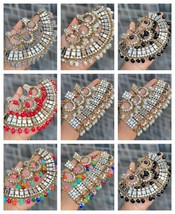 Joharibazar Indian Ethnic Kundan Gold Plated Choker Earrings Tikka Jewelry Set C - £35.46 GBP