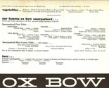 Ox Bow Inn Restaurant Menu 7 Miles West of Fort Knox Ekron Kentucky 1950&#39;s - $64.28