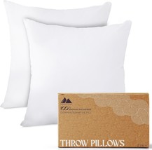 Mayfair Linen 18X18 Throw Pillow Inserts: Two-Piece Set Of White Throw Pillows, - £31.71 GBP