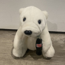 Coca Cola Plush Collection Polar Bear Holding Coke Bottle 11&quot; Vintage Cl EAN! - £14.02 GBP