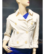 Andrew Marc Leather Jacket Sz M Ivory - $177.41