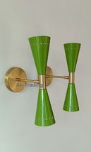 1950&#39;s Mid Century Brass Monolith Wall Sconces Lamps Lighting Sconce Set... - £105.43 GBP