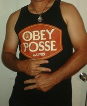 Obey Posse Sleeveless Black Tank Top Red Logo  Sz M - £17.71 GBP