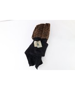 Deadstock Vintage 90s Streetwear Leopard Print Fleece Hood Scarf Winter ... - $40.65 CAD