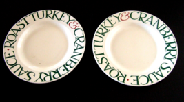 2 Emma Bridgewater Christmas Roast Turkey &amp; Cranberry 10.5&quot; Plates Toast &amp; Marma - £66.10 GBP