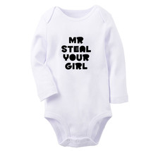 Mr Steal Your Girl Novelty Baby Bodysuits Newborn Rompers Infant Long Jumpsuits - £8.60 GBP
