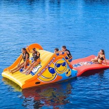 GIANT HUGE INFLATABLE WOW FLOATING ISLAND SLIDE WATER WALKWAY LAKE RIVER... - $204.59