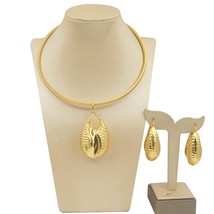 Earing Sets Women Free Shipping Simple Fashion Big Earring Necklace Pendant Duba - £51.02 GBP