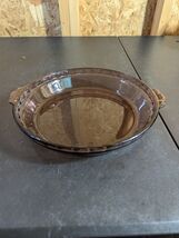 Pyrex 229 Cranberry Glass Deep Dish Pie Pan 9.5" Fluted Scalloped Edge (BT) - $19.79