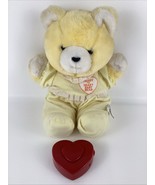 Heart To Heart Teddy Bear Bedtime 15&quot; Plush Stuffed 80s Toy Vintage 1986... - $135.33 CAD