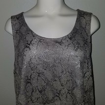 NWT Christopher &amp; Banks Tan Metallic Snake Skin Tank Top Size Large Brown - £11.12 GBP