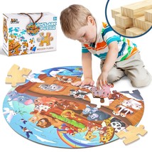 Toddlers Noah&#39;S-Ark Wooden Animal Puzzles, Kids Floor Puzzles For Ages 3... - $42.99