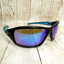 Piranha Matte Black Blue Mirror Wrap Sunglasses - 17/#58039 - £7.87 GBP