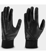Nike Alpha Batting Gloves Mens Medium Black on Black Diamond Baseball - $26.49