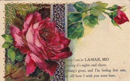 Lamar Missouri MO Rose Enjoying It&#39;s Sights and Cheer Postcard C19 - £2.38 GBP