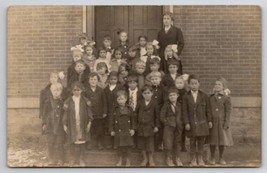 RPPC School Children Class Photo Little Kids With Teacher c1910 Postcard T21 - £7.95 GBP