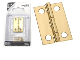 National Hardware N211-292 Decorative Narrow Hinge, 1-1/2&quot; x 1&quot;, Solid B... - £6.32 GBP