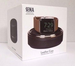 NOB Sena - Leather Case for Apple Watch- Black/Gunmetal - $22.24