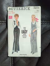 Misses Junior Jumpsuit Flared Size 10 Butterick 5271 Sewing Pattern VTG 60&#39;s UC - £22.38 GBP