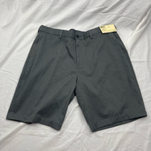 Haggar Mens Chino Shorts Gray Flat Front Pockets Stretch Cotton Blend 38... - £14.78 GBP