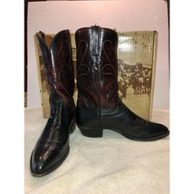 Lucchese Men&#39;s Classics Handmade European Goatskin Boots Black Cherry Size 10E - £363.46 GBP