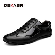 DEKABR High Quality Autumn Winter Genuine Leather Men Shoes Fashion Shoes Men Ca - £76.87 GBP