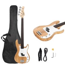 New Burlywood Fretless Basswood Right Handed Electric Bass Guitar - £96.06 GBP