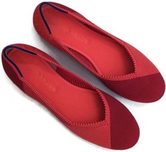 Rothy&#39;s Womens 9 The Flat Neon Orange Color Block Retired Ballet Flat Round Toe - £65.50 GBP