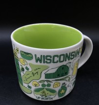 Starbucks Been Here Collection Wisconsin Coffee Mug Cup Green White BWB20 - £18.67 GBP