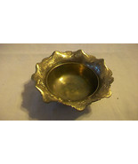 DECORATIVE ENGRAVED BRASS COLORED BOWL, SCALLOPED EDGES, MADE IN PAKISTAN - £31.47 GBP