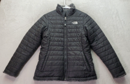 The North Face Reversible Jacket Girls Large Black Mossbud Swirl Full Zi... - $42.60