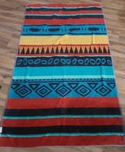 Vintage Algodon Southwest Aztec Style Large Beach Towel 37x65 Bath Pool ... - £29.42 GBP