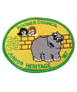Girl Scout Patch Badge Sooner Council Junior Heritage Hippo 80s Vintage ... - $18.49