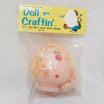 Doll Head Fat Boy with Hands 3 1/4" Old Stock Doll Craftin' 161-91 Blond Hair - $11.00