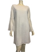 Emma &amp; Michele Womens White Lace Overlay Dress, Flutter Sleeves Size M NEW - €20,37 EUR