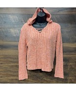 Wayne R. Hooded Sweater Womens Crop Medium Linked Looped Knit Sweater La... - $13.32