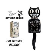RETRO KITCHEN KIT CAT CLOCK 15.5&quot; Black Kit-Cat Klock MADE IN USA Free B... - $98.58 CAD