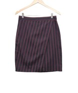 J Crew Womens 2 Navy Red Navy Striped Faux Wrap Pencil Skirt Classic Office - £11.71 GBP