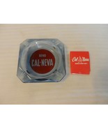Vintage Reno Cal-Neva Ash Tray and Matchbook Square Blue with Red Logo - £31.45 GBP