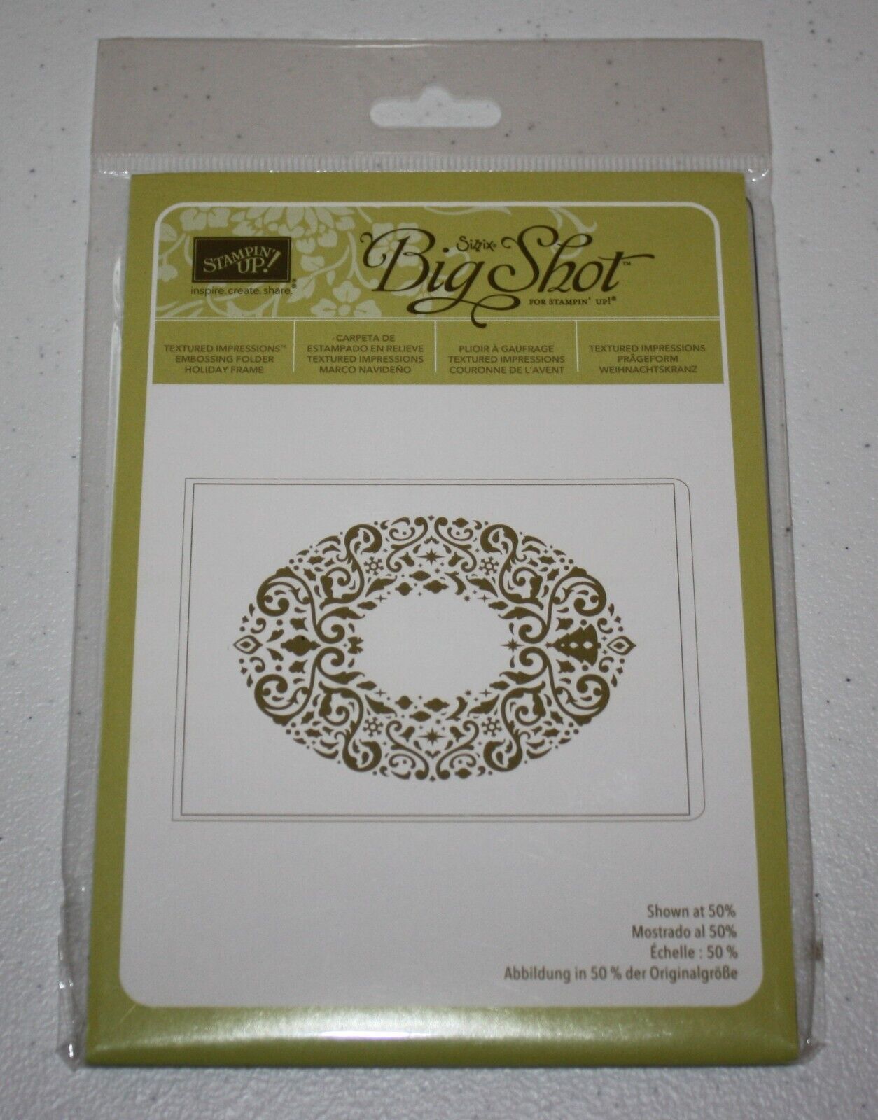 Stampin Up Retired Holiday Frame Embossing Folder - New - $7.00