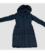 Cole Haan Signature Quilted Down Coat Sz Small Knee Length Navy Blue Dow... - $89.05