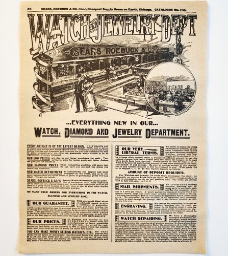 1900 Watches Jewelry Department Advertisement Victorian Sears Roebuck 5.25 x 7"  Item image 2
