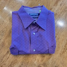 Panhandle Shirt Mens Large PURPLE Western Outdoors Rodeo Horse Rider Cotton - £14.89 GBP