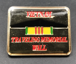 Vintage Gold Tone Vietnam Traveling Memorial Wall Pin 1.25&quot; x 1&quot; - £7.54 GBP