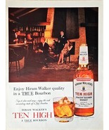 1964 Print Ad - Hiram Walker&#39;s TEN HIGH - Straight Bourbon Whiskey- Bar-... - $9.04