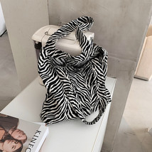 Women Handbags New Corduroy Zebra Leopard Pattern Casual Wild Shoulder Messenger - £19.39 GBP