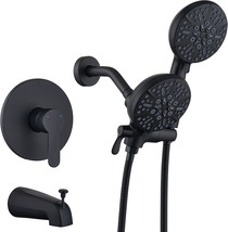 Tonny Black Shower Faucet Set With Tub Spout, 48 Settings High, Valve Included - £112.44 GBP