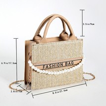 Straw Purses and Handbags 2023 Women Summer Rattan Handmade PU Tote Bags Ladies  - £51.21 GBP
